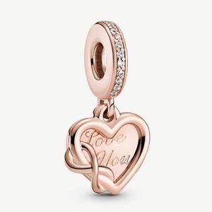 Love You Infinity Heart Dangle Charm